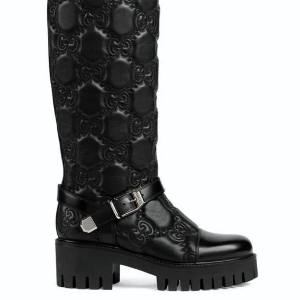 Gucci GG Matelassé Lug Sole boot